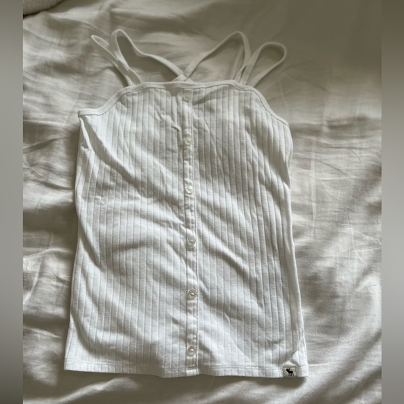 Girls ribbed button up tank top - Picture 1 of 5